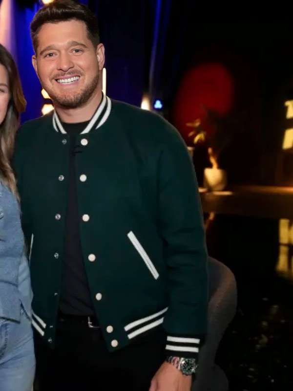 Michael Buble the Voice Green Varsity Jacket