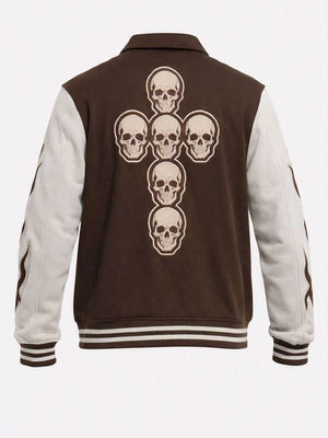 Halloween Skull and Wings Varsity Jacket