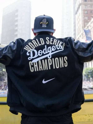 Dave Roberts Dodgers World Series Championship Varsity Jacket - side view