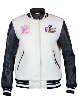 Womens San Francisco Bay Super Bowl LX Varsity Jacket - side view