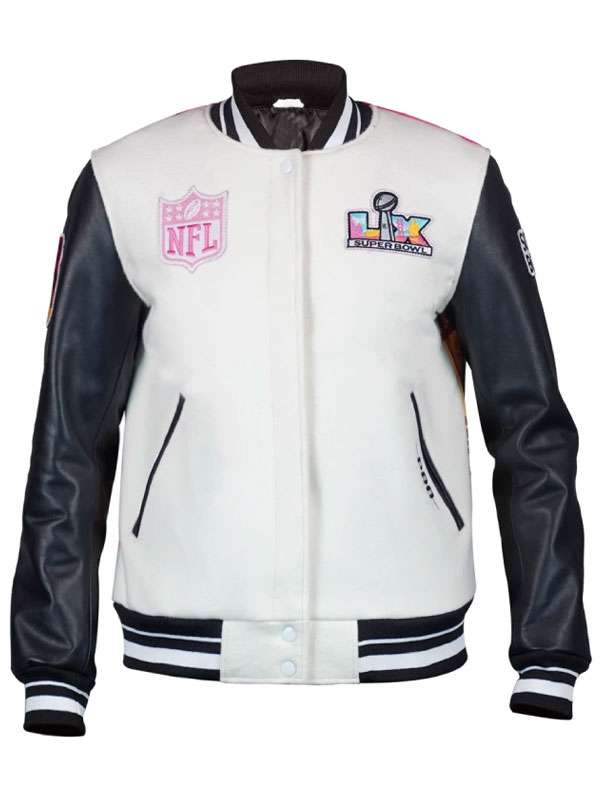 Womens San Francisco Bay Super Bowl LX Varsity Jacket - side view