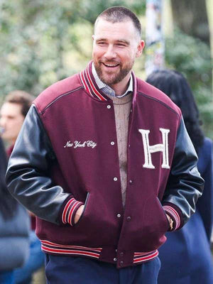 Central Park Travis Kelce Letterman Jacket - back view