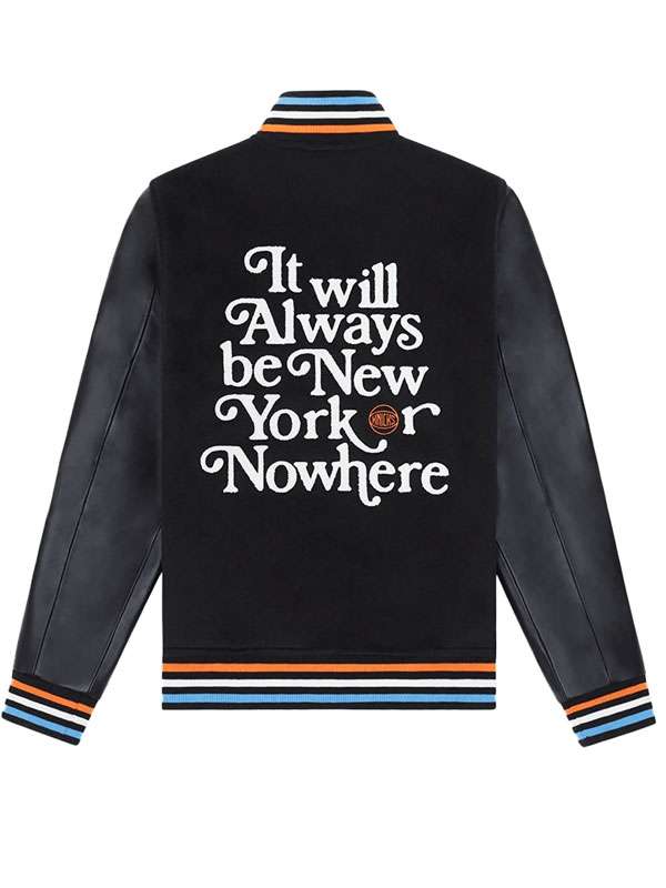 Mariska Hargitay Knicks Black Varsity Jacket - alternate view