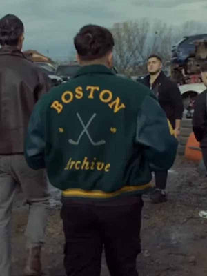 Olsi Bylyku Police Per Jete Green Varsity Jacket - detail view