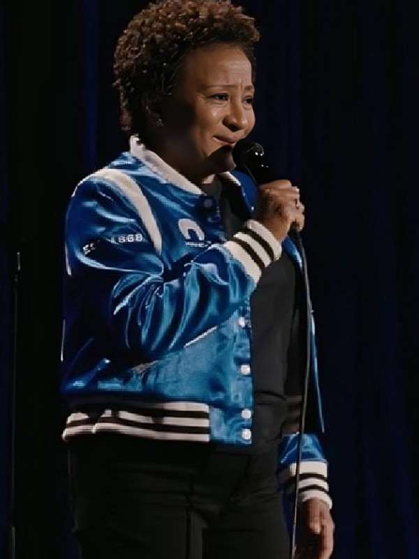 Wanda Sykes Legacy Blue Varsity Jacket - back view