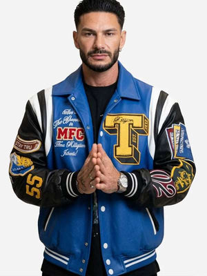 Jersey Shore Family Vacation Pauly D Varsity Jacket - side view