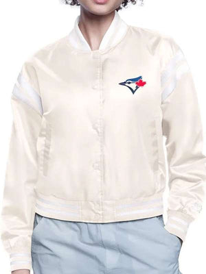 Toronto Blue Jays Satin Varsity Jacket - side view