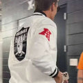 Tom Brady Raiders White Varsity Jacket