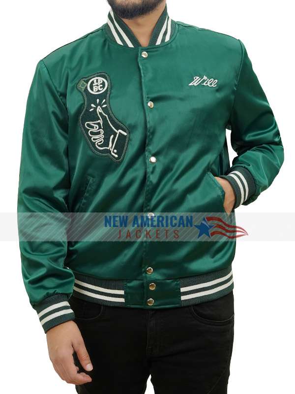 Seth Rogen Platonic 2023 Green Varsity Jacket - side view