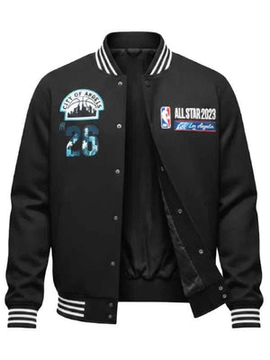 Siya Kolisi NBA All Star Black Varsity Jacket - side view