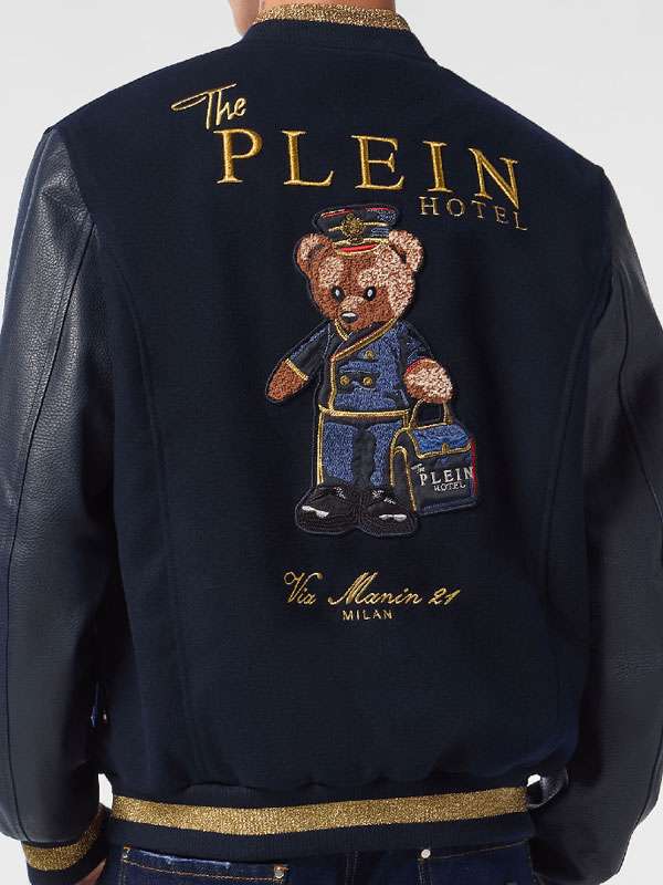 Teddy Doorman Varsity Jacket - back view