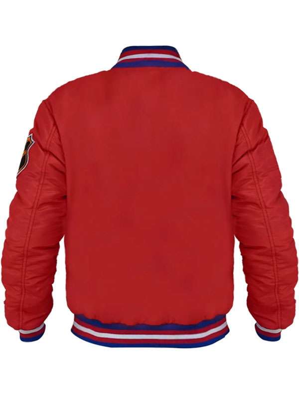 Montreal Canadiens Red Varsity Jacket - side view