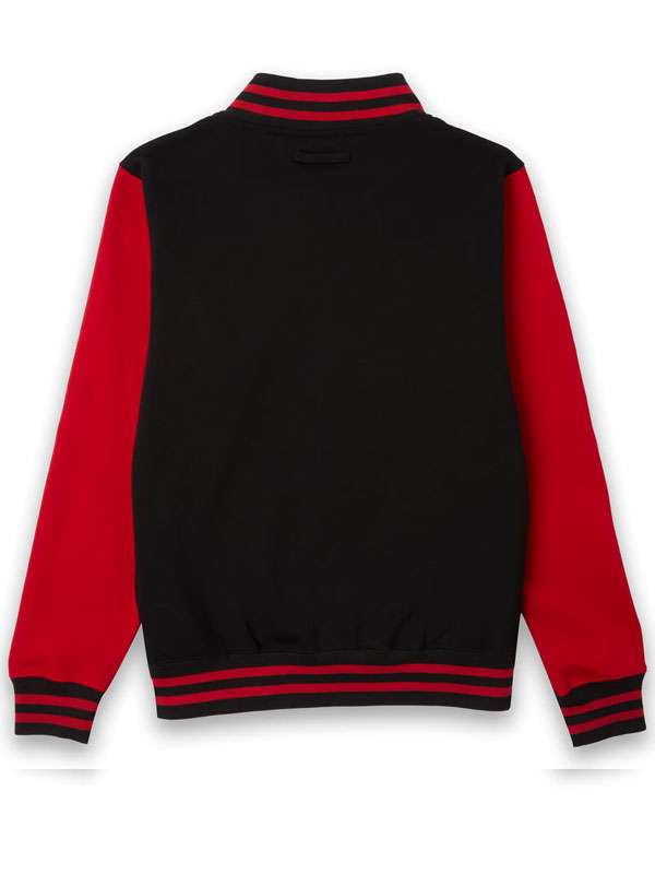 Black and Red Batman Varsity Jacket - back view